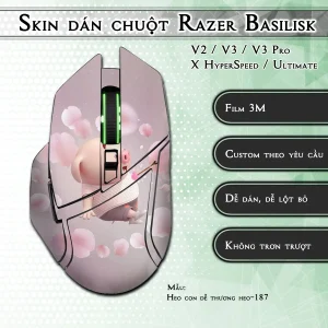 Skin dán chuột Razer Basilisk mẫu Heo con dễ thương heo-187