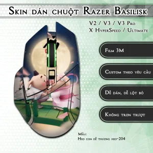 Skin dán chuột Razer Basilisk mẫu Heo con dễ thương heo-204
