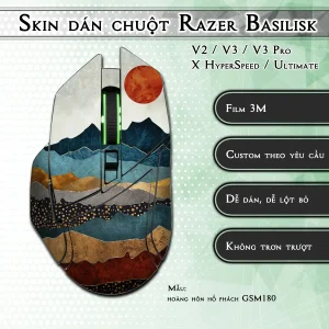 Skin dán chuột Razer Basilisk mẫu hoàng hôn hổ phách GSM180