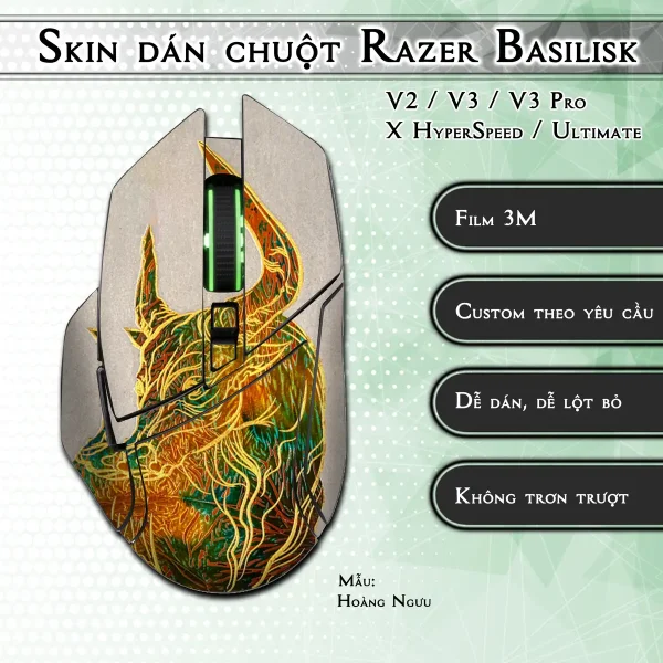 Skin dán chuột Razer Basilisk mẫu Hoàng Ngưu