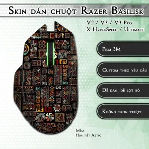 Skin dán chuột Razer Basilisk mẫu Họa tiết Aztec