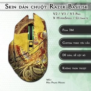 Skin dán chuột Razer Basilisk mẫu Hỏa Phụng Hoàng