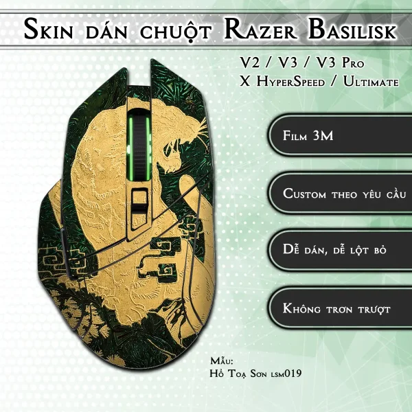 Skin dán chuột Razer Basilisk mẫu Hổ Toạ Sơn lsm019