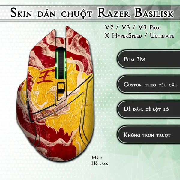 Skin dán chuột Razer Basilisk mẫu Hổ vàng