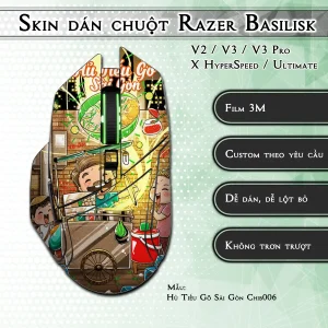 Skin dán chuột Razer Basilisk mẫu Hủ Tiếu Gõ Sài Gòn Chib006