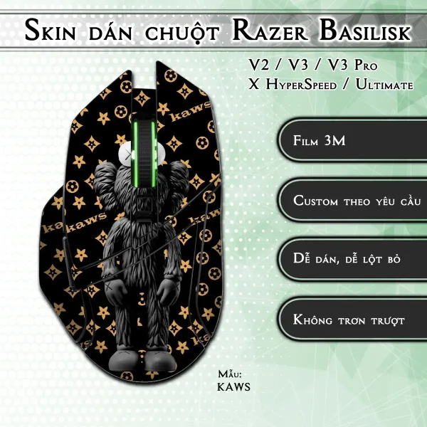 Skin dán chuột Razer Basilisk mẫu KAWS