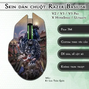 Skin dán chuột Razer Basilisk mẫu Kỳ Lân Trấn Quốc