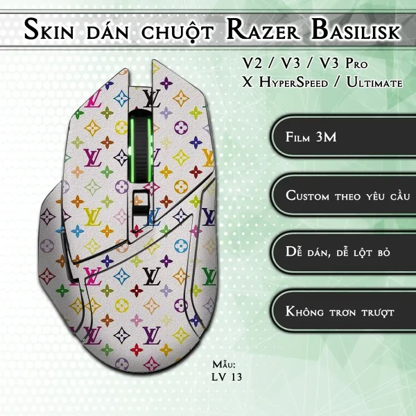 Skin dán chuột Razer Basilisk mẫu LV 13