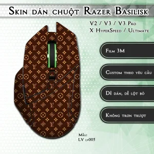 Skin dán chuột Razer Basilisk mẫu LV lv005