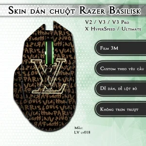 Skin dán chuột Razer Basilisk mẫu LV lv018