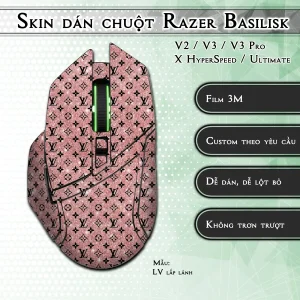 Skin dán chuột Razer Basilisk mẫu LV lấp lánh