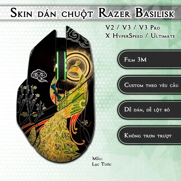 Skin dán chuột Razer Basilisk mẫu Lạc Tước