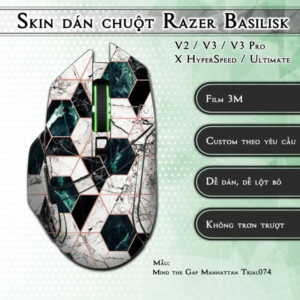 Skin dán chuột Razer Basilisk mẫu Mind the Gap Manhattan Trial074