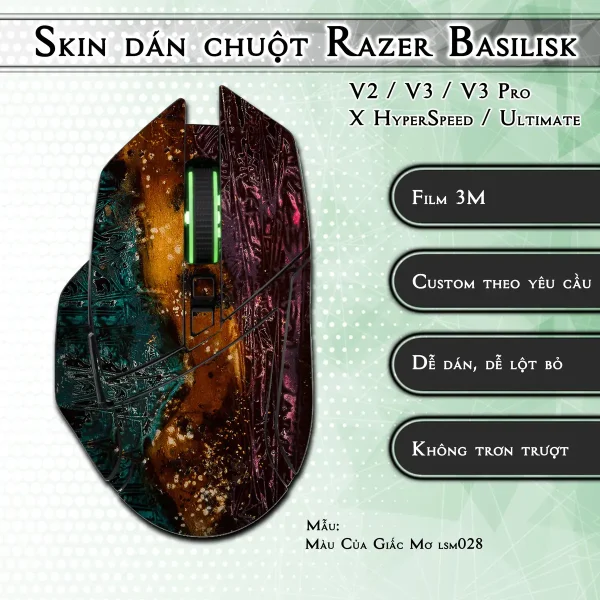 Skin dán chuột Razer Basilisk mẫu Màu Của Giấc Mơ lsm028