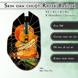 Skin dán chuột Razer Basilisk mẫu Mèo Thần Tài