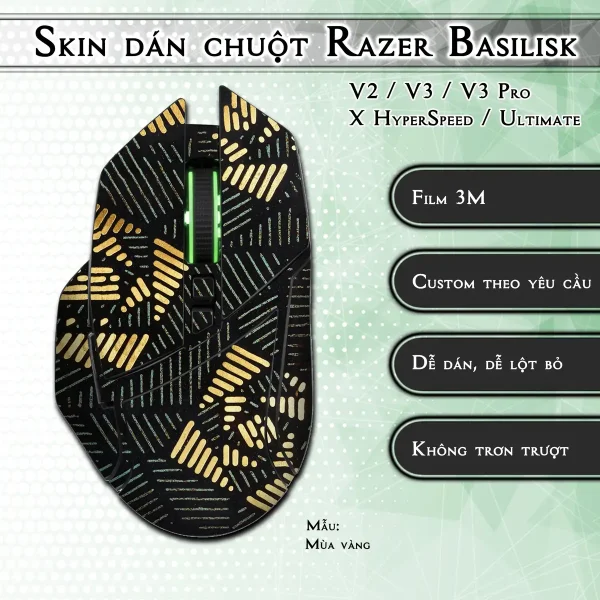 Skin dán chuột Razer Basilisk mẫu Mùa vàng