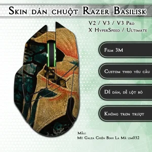 Skin dán chuột Razer Basilisk mẫu Mũ Galea Chiến Binh La Mã lsm032