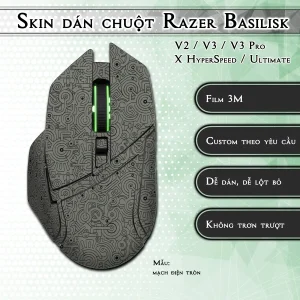 Skin dán chuột Razer Basilisk mẫu mạch điện tròn