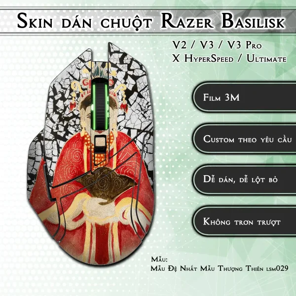 Skin dán chuột Razer Basilisk mẫu Mẫu Đệ Nhất Mẫu Thượng Thiên lsm029