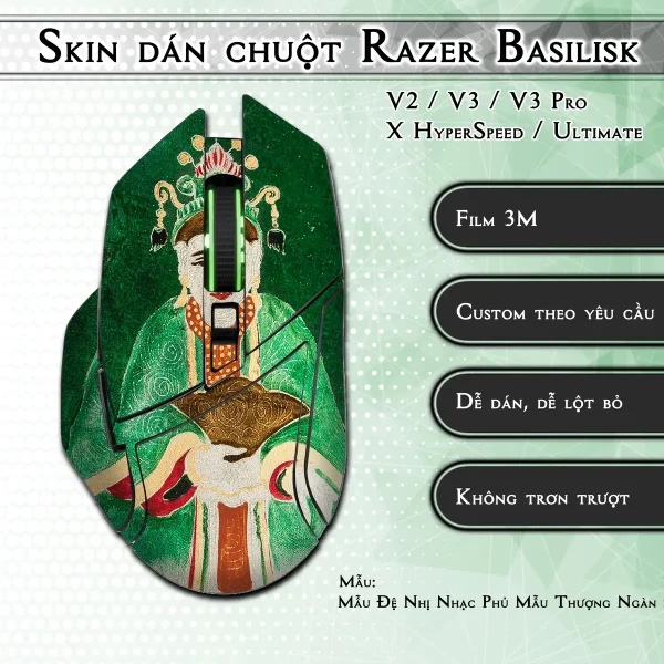 Skin dán chuột Razer Basilisk mẫu Mẫu Đệ Nhị Nhạc Phủ Mẫu Thượng Ngàn lsm030