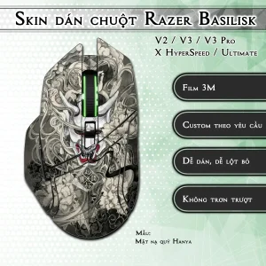 Skin dán chuột Razer Basilisk mẫu Mặt nạ quỷ Hanya