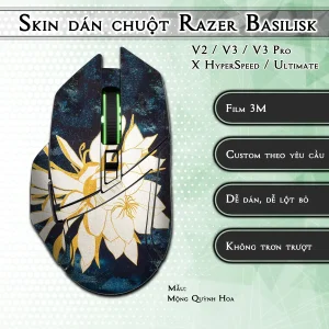 Skin dán chuột Razer Basilisk mẫu Mộng Quỳnh Hoa
