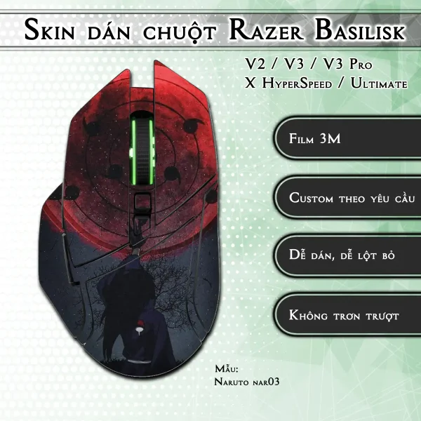Skin dán chuột Razer Basilisk mẫu Naruto nar03