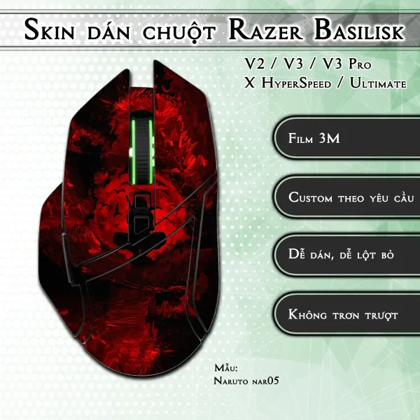 Skin dán chuột Razer Basilisk mẫu Naruto nar05