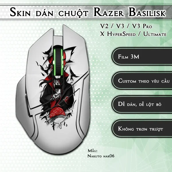 Skin dán chuột Razer Basilisk mẫu Naruto nar06
