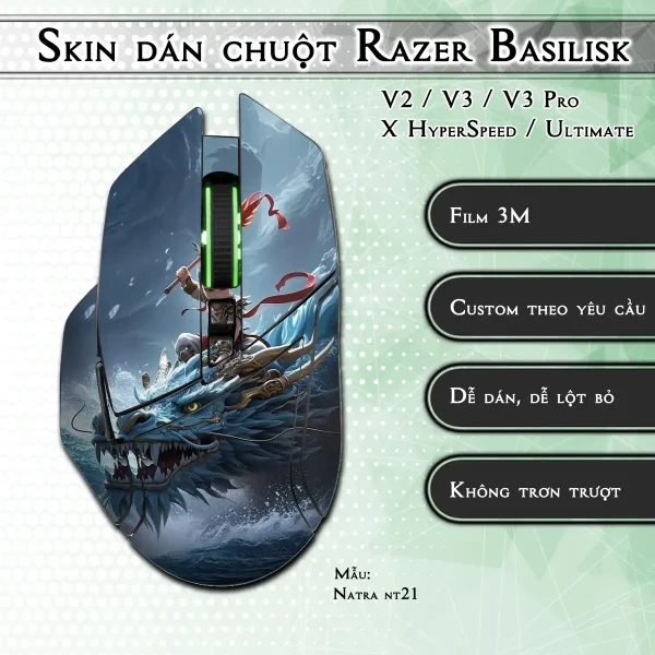 Skin dán chuột Razer Basilisk mẫu Natra nt21