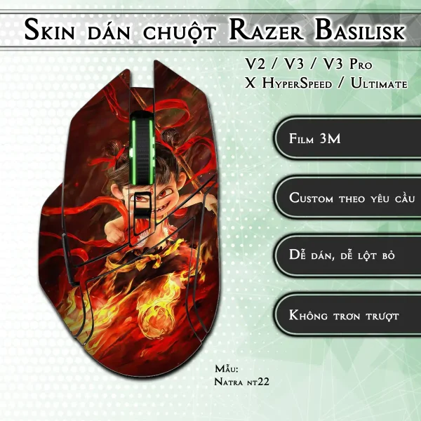 Skin dán chuột Razer Basilisk mẫu Natra nt22