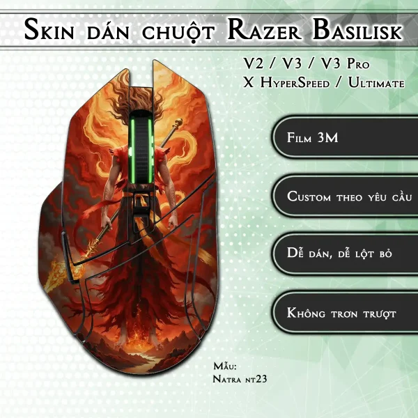 Skin dán chuột Razer Basilisk mẫu Natra nt23