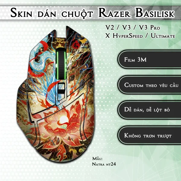 Skin dán chuột Razer Basilisk mẫu Natra nt24