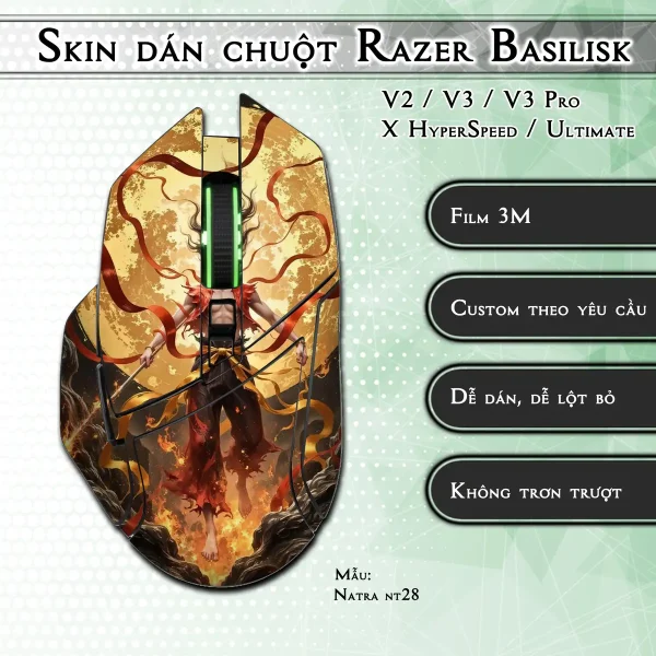 Skin dán chuột Razer Basilisk mẫu Natra nt28