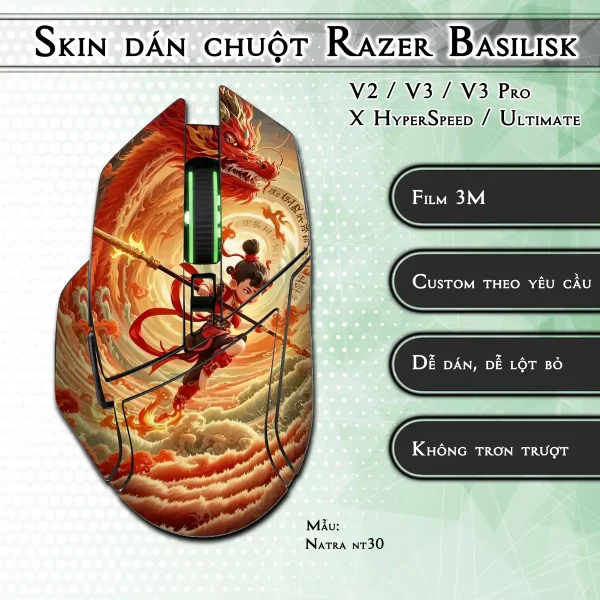 Skin dán chuột Razer Basilisk mẫu Natra nt30