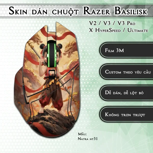 Skin dán chuột Razer Basilisk mẫu Natra nt31