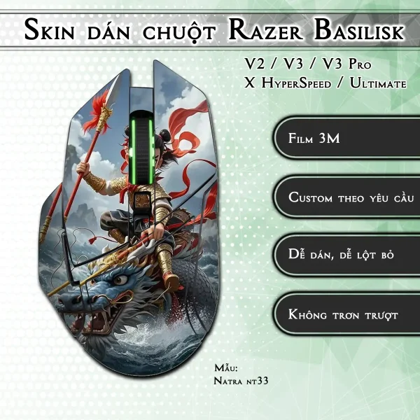 Skin dán chuột Razer Basilisk mẫu Natra nt33