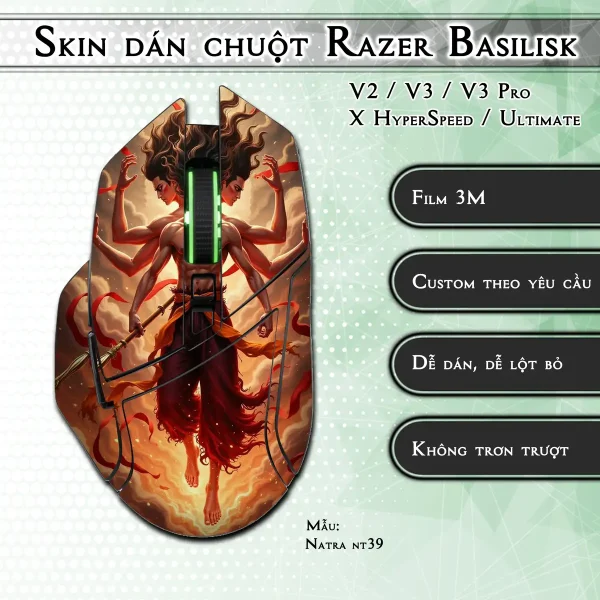 Skin dán chuột Razer Basilisk mẫu Natra nt39