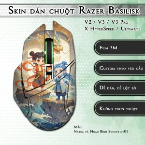 Skin dán chuột Razer Basilisk mẫu Natra và Ngao Bính Socute nt01
