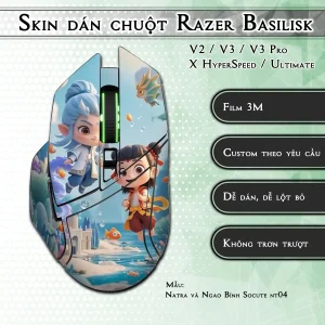 Skin dán chuột Razer Basilisk mẫu Natra và Ngao Bính Socute nt04