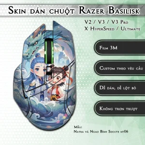 Skin dán chuột Razer Basilisk mẫu Natra và Ngao Bính Socute nt06