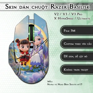 Skin dán chuột Razer Basilisk mẫu Natra và Ngao Bính Socute nt15