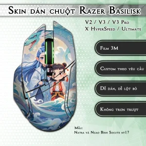 Skin dán chuột Razer Basilisk mẫu Natra và Ngao Bính Socute nt17