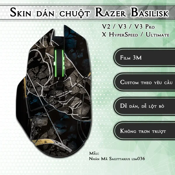 Skin dán chuột Razer Basilisk mẫu Nhân Mã Sagittarius lsm036
