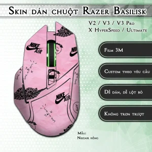 Skin dán chuột Razer Basilisk mẫu Nikeair hồng