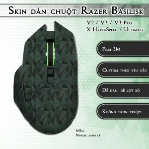 Skin dán chuột Razer Basilisk mẫu Nordic xanh lá