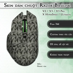 Skin dán chuột Razer Basilisk mẫu Nordic xám