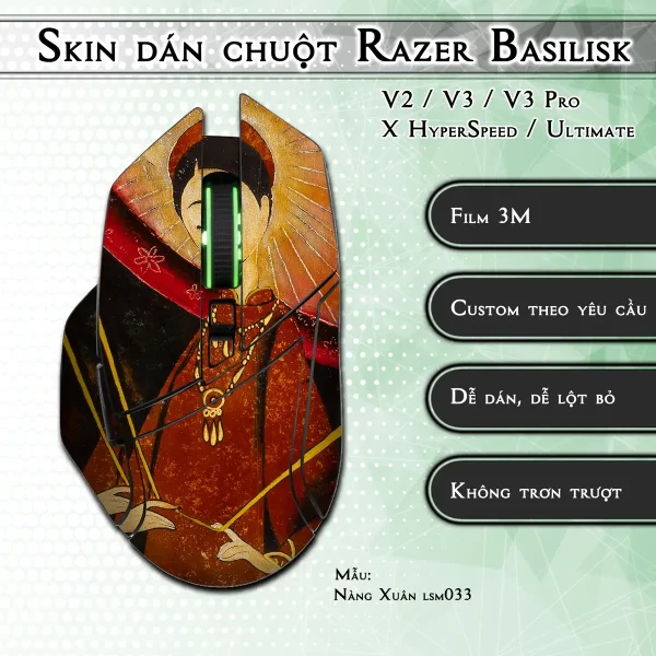 Skin dán chuột Razer Basilisk mẫu Nàng Xuân lsm033