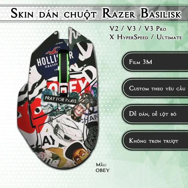 Skin dán chuột Razer Basilisk mẫu OBEY