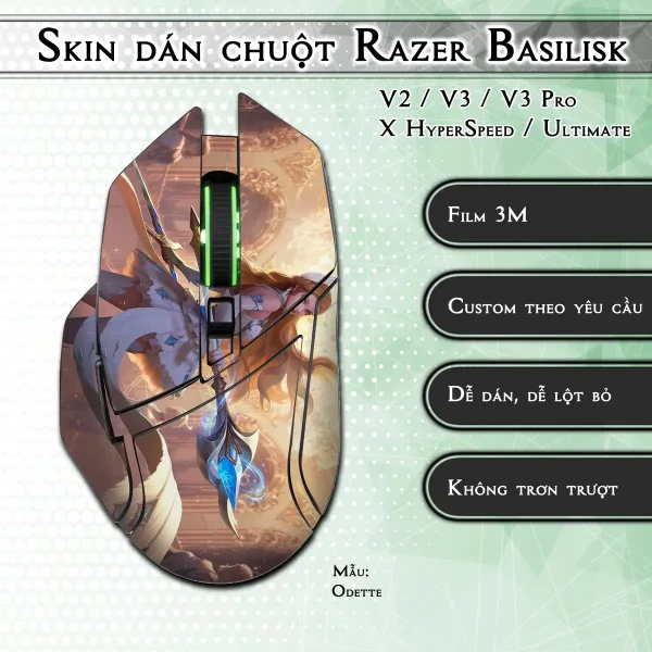 Skin dán chuột Razer Basilisk mẫu Odette